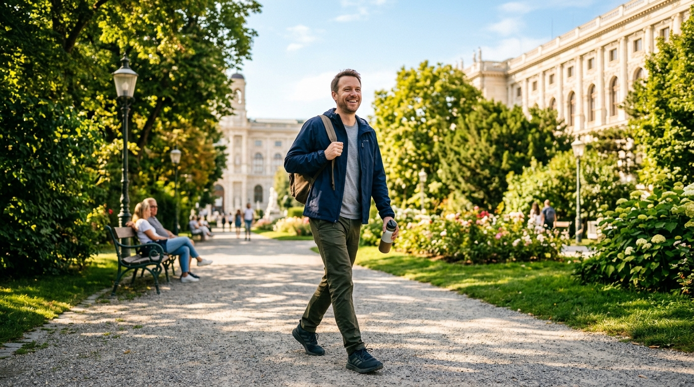 Freunde beim Spaziergang im Wiener Stadtpark